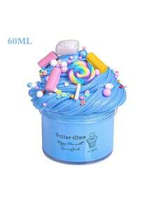 1pc 100ml Lollipop/Watermelon Butter Slime, Cream Scented Slime Birthday Gift, Soft & Non-Sticky DIY Slime Kit Party Favor, Valentine/Easter/Christmas/Halloween Filler [Random Sticker]