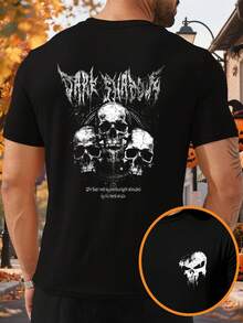Customize Personalized Men's T-Shirts, Halloween Casual Loose Crew Neck Short-Sleeved Shirts. Upload Your Own Images (Lover Photos/Boyfriend Photos/Girlfriend Photos, Pet Photos, Group Photos) To Design Your Personalized Printed T-Shirt. Also Suitable For Company Team Building Outfits And Halloween Party Costumes. - Black - View 5