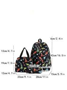 1pc New Style Combination Bag Cute Girl Niche High-Grade Nylon Backpack Messenger Bag, With Dinosaur Pattern, Multiple Patterns To Choose From, And Fashionable New Style Bag, Fresh And Simple And Dopamine Color Matching, Youthful Girl Style, Can Be Cross-Body, Shoulder Strap Is Adjustable, Casual And Fashionable, Very Suitable For Taking Out To Play, And Can Also Be Given As A Gift To Friends