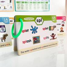 Lachilly 65张英语拼读闪卡（118组） - 儿童拼读和词汇学习卡，学前阅读和拼写教育工具 - 彩色 - 查看 9