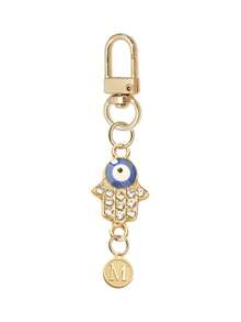 The New Fashion Fatima's Hand Metal Key Chain, With The Initial Letters A-Z, Glittering Bag Accessories, Charm Car Pendants, Suitable For Daily Wear, Wallet And Handbag Accessories, Suitable For Commuting, Learning, Vacation, Picnic, Camping, Beach, Keys, Pendants And Easy To Find Keys, This Is The Best Gift For Sisters And Friends. - Multicolor - View 16
