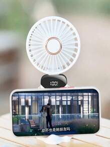 Ventilador pequeño multifuncional de 5 velocidades, ventilador pequeño con carga USB, pantalla digital, plegable, activado por toque, apto para oficinas, dormitorios, camas, lectura y escritura