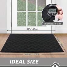 BEQHAUSE Dirt Trapper Door Mat 32" X 48", Non-Slip Washable Doormats Welcome Mat, Dirt Resistant And Absorbent Entrance Mat, Low Profile Floor Mats For Front Back Door, Entryway, Black - 黑色 - 查看 2