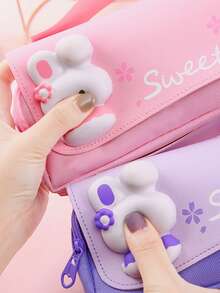 大容量、高品质、极具吸引力的文具袋，2025 年新款，适合男孩和女孩，学生铅笔盒和文具袋，带有灵感设计，返校，学校用品，铅笔袋，书包 - 彩色 - 查看 4