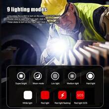 1 pieza Linterna LED mini portátil y multifunción - 6 modos de iluminación + luz lateral COB, 500 lúmenes ultra brillante, batería de carga rápida Tipo-C de larga duración, resistente al agua IPX5, gancho magnético colgante, esencial para aventuras al aire libre/acampada/hogar/emergencias