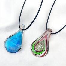 Pingente de vidro feito à mão em estilo boêmio, 1/4 peças - Design espiral multicolorido, acessório de moda, ideal para roupas casuais