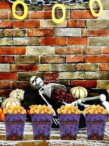 10 Piezas Cajas de Palomitas de Maíz de Halloween, Diseño de Castillo de Calabaza Espeluznante Murciélago Truco o Caja de Bocadillos y Dulces, Decoraciones de Halloween, Recipiente para Galletas de Halloween, Caja de Alimentos de Papel, Caja de Regalo, Decoración del Hogar, Decoración de Mesa de Cocina, Decoración de Halloween Feliz, Suministros para Fiestas de Halloween, Decoración de Vajilla - Multicolor - Ver 10