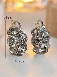 1 par de elegantes pendientes de mujer clásicos y de moda con circonita cúbica negra, adecuados para uso diario casual, fiesta, citas, vacaciones