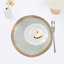 2 Stücke/8 Stücke/10 Stücke mintgrüne runde Tischsets, hitzebeständig für Restaurant, Küche, Esszimmer Dekoration, Küchen Verbrühschutz Tischsets, Stoff Tischmatten für Zuhause, gewebte hitzebeständige Untersetzer, geeignet für Feiertage, Hochzeiten, Partydekoration, Innen- und Außenveranstaltungen Zuhause, minimalistische Esszimmer Anordnung, Schutz verschiedener Geschirre