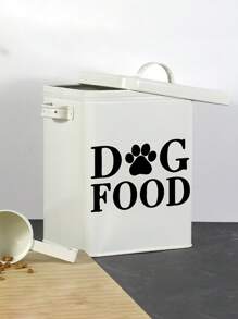Waterproof PVC Dog & Cat Food, Snacks Storage Box Stickers - Creative Letter Print, Self-Adhesive Removable Wall Stickers, Home Decor Use