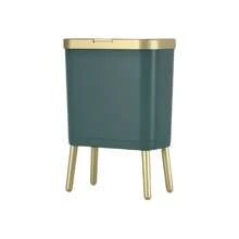 15L moderner Haushalts-Mülleimer Multifunktional, platzsparendes Design für Küche, Wohnzimmer, Badezimmer, Büro und Garage - einfache Reinigung und Organisationslösung hoher Rand Kipp-Deckel Küchen-Mülleimer, rechteckiger Kunststoff-Abfalleimer Schulanfang
