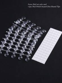 Nail Polish Swatch Dots Round Nail Color Swatches Clear Transparent Nail Polish Display Nail Sample Swatches With Adhesive Sticker For Gel Polish Nail Swatch Book
