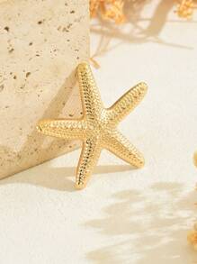 1 pièce Broche étoile de mer minimaliste, accessoire polyvalent pour femme pour les fêtes, les voyages, le port quotidien, cadeau d'été
