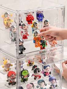 1pc Action Doll Storage Box, Blind Box, Doll Sorting Box, Doll Acrylic Display Box, Transparent Storage Box, Assembled Toy Storage Display Box, Christmas, Valentine's Day, And New Year Decoration