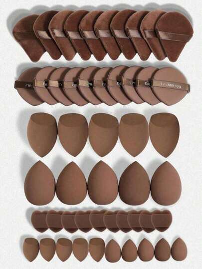 Set grande de esponjas de maquillaje reutilizables secas y húmedas, entrega aleatoria de múltiples estilos, aplicable para cobertura de maquillaje, conveniente para llevar, regalo de Navidad ideal para amigos, maquillaje, barato, decoración de habitación, tocador, viaje, dormitorio, accesorios de maquillaje, borla, difuminador de maquillaje, borla de polvo, esponja de maquillaje