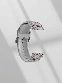 20/22 毫米通用表带，兼容三星、华为、Garmin、Honor 智能手表 - 硅胶表面带棕色花卉图案，兼容华为 Watch 3/Galaxy、GT2/GT3