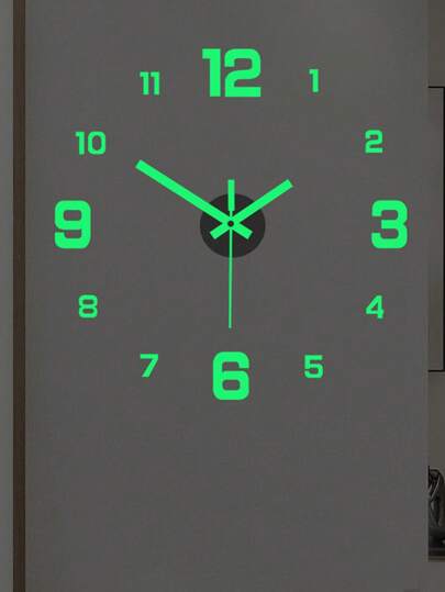 1PC Glow In The Dark Klok DIY Wand Creative Spiegel Surface ation Sticker Clock,This Is Relatively Small Delicate! view 3