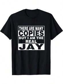 Jay Personalized Name T-Shirt - 180g - Black - View 1
