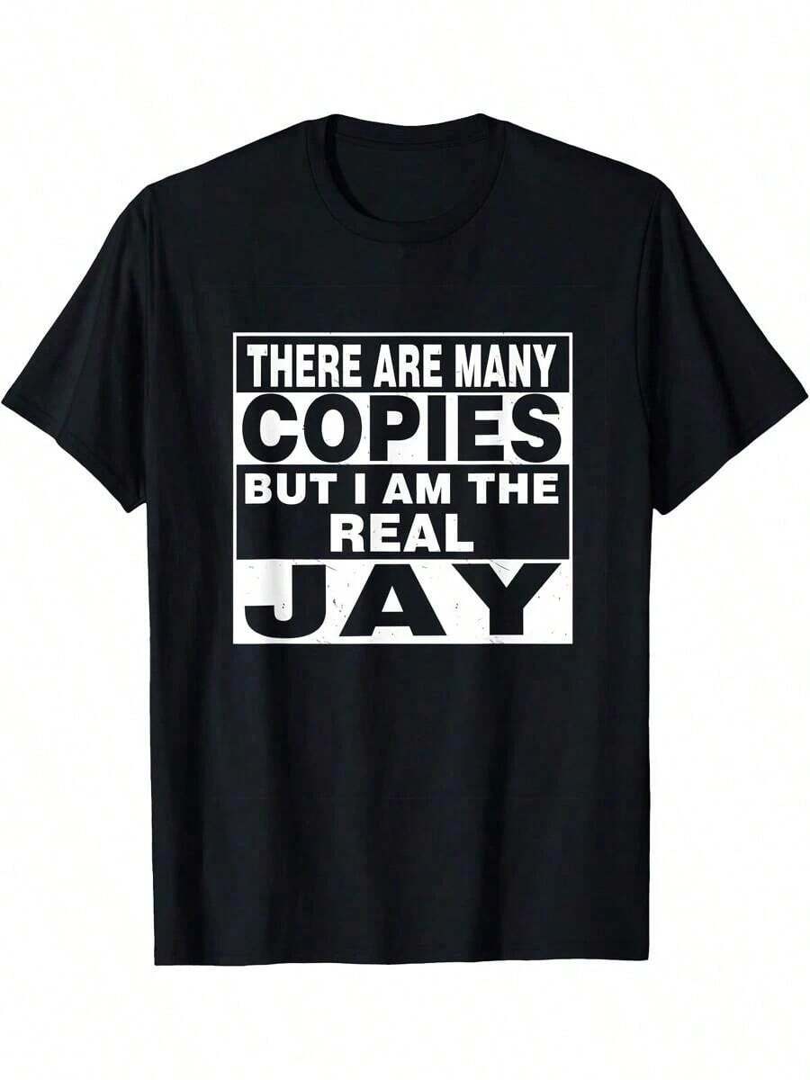 Jay Personalized Name T-Shirt - 180g - Black - View 1