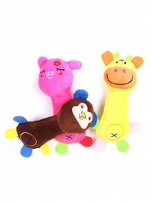 Engaging Squeaky Plush Dog Toy - Perfect For Medium Dogs' Dental Health, Interactive & Comfortable Play, Animal Design - Multicolor - View 7