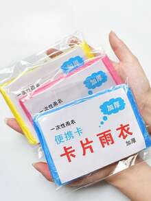 1/5/8/12pcs Disposable Rain Ponchos For Men And Women, Portable Mini Raincoats Suitable For Outdoor Camping, Hiking, Cycling, Sports Waterproof Rainwear, Travel Essentials (Packaging Letter And Color Random) - Multicolor - View 4