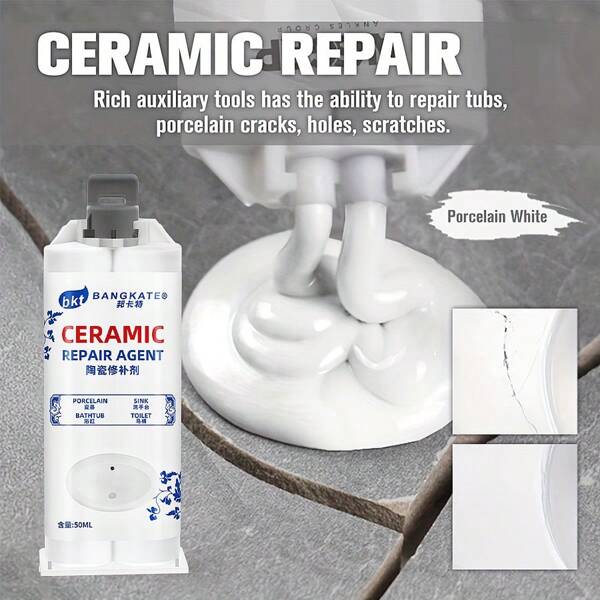 Ceramic Adhesive/Sealant For Repairing And Fixing Ceramic, Marble, Bathtubs, Sinks, Toilets, Doors, Windows, TV Wall Background, Etc.