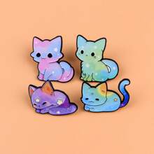 Süße Katze Emaille Anstecknadel Anstecker Abzeichen an Rucksack Damen Brosche Kleidung Geschenk Schmuck Mode Accessoires