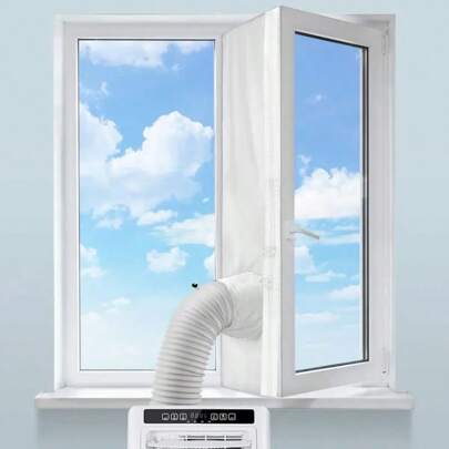 1 Piece Of Window Sealing Cloth(New Upgrade Adds Cuffs, Better Sealing)5 Meters, Portable Air Conditioner And Dryer Cloth Accessories, One Or Two Pipes Universal Window Sealing Strip, Suitable For Mobile Air Conditioning Device(Large Size).