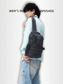 Tactical Backpack For Men, Waterproof Tear-Resistant Sports Outdoor Backpack, Large Capacity Hiking Camping Gear Bag, Multi-Functional Oxford Mountaineering Backpack, Suitable For Travel - A - View 9