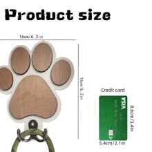 Custom Engraved Dog Bone Shelf - 16x16cm (6.3x6.3in) Organizer For Collar & Leash Storage Solid Wood Wall Hooks Flexible Metal Hooks (Adjustable Angle & Heavy Duty),Customized Pet Supplies