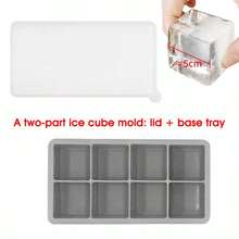 2pcs/Set (1 Ice Clip Included) 15-Cavity Square Silicone Ice Cube Tray With Silicone Lid, Multi-Cavity Silicone Ice Cube Mold, Whiskey Ice Cube Maker - Multicolor - View 24