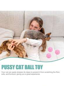2 piezas Bolas de juego para gato, bola mágica giratoria y bolas de sonido para juego en interiores que estimulan los instintos de caza de tu gato.