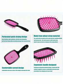 6pcs Hair Comb Set: Wet & Dry Curling Brush, Suitable For Natural 3/4 Abc Curls; Ultra-Fine Spray Bottle Hair Brush, Rat-Tail Comb, Edge Comb. Hair Styling Tools For Thick & Thin Hair Care, Hair Styling Kit, Hair Tool Kit, Hairstyling Set