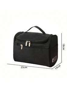 Makeup Bag Large Capacity Hanging Toiletry Bag Versatile Travel Organizer Cosmetic Bag For Women Travel Essentials Vacation Summer Holiday Back To School School Stuff Bag For School Travel Bag For Women Makeup Bag For Travel Make Up Bag - Black - View 6