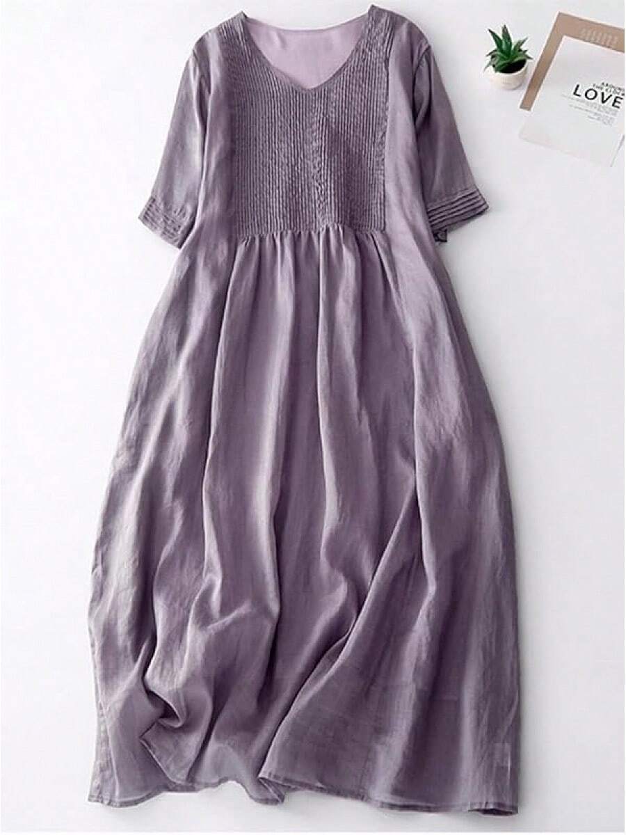 Women Long Dresses - 紫色 - 查看 1