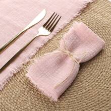 30pcs/Pack Small Size Fringed Multi-Colored Solid Color Napkins 32*32cm/12.6*12.6inch Gauze Cloth, Ideal For Wedding, Party, Home Table Decoration, Holiday Props, Daily Kitchen Use, Restaurant, Cafe, Food Photography Coasters