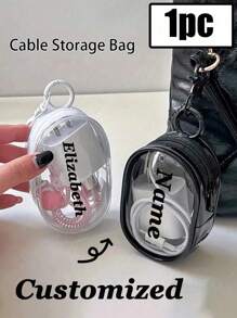 1pc Customized Portable Mini Clear Zipper Storage Bag, Multi-Functional Jewelry Pouch Suitable For Earphones, Power Banks, Key Chains, Rings, Perfumes, Travel Accessories, Unisex, Travel Essential (Key Chain Style Random) Travel Essentials Holiday Essentials