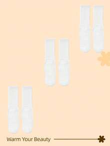 3 Pairs Women's Sports & Yoga Mid-Calf Socks, Non-Slip Long Socks With Grip For Women, Suitable For Ballet, Dance And Workout - Multicolor - View 8