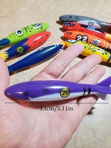 13 件套 - 泳池潜水套装、带储物袋的泳池潜水套装、鲨鱼水下训练泳池潜水圈、带潜水圈鱼雷的泳池用品、泳池派对礼品、夏季游泳水上趣味泳池游戏