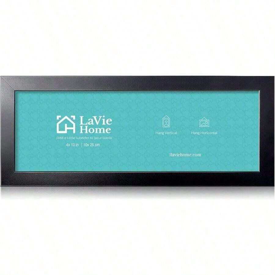 4x10 Picture Frame Black, Panoramic Picture Frame Wall Decoration, Classic Black Minimalist Style Suitable Decorating Houses, Offices, Hotels(1 Pack) - Black - View 1