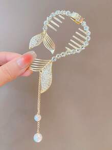 1 Pezzo Fermaglio per capelli a fiori, accessorio per capelli con perle finte, adatto per donne e ragazze, pinza per capelli a fiocco con nappina a forma di fiore di Camelia, accessori estivi, da viaggio, fermagli, fermagli per capelli, molletta per capelli