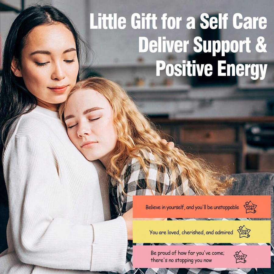 HIONXMGA 瓶中 60 条积极肯定信息 - 自我护理派对用品套装，带来每日灵感、放松和正念。送给情侣、她、他、妈妈的贴心礼物（生日、圣诞节、周年纪念日、情人节、母亲节的纪念品）