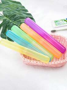 1/4pcs Travel Friendly Toothbrush Case - Portable Plastic Container For Toothbrush Heads, Daily And Travel Use, Available In Multiple Colors