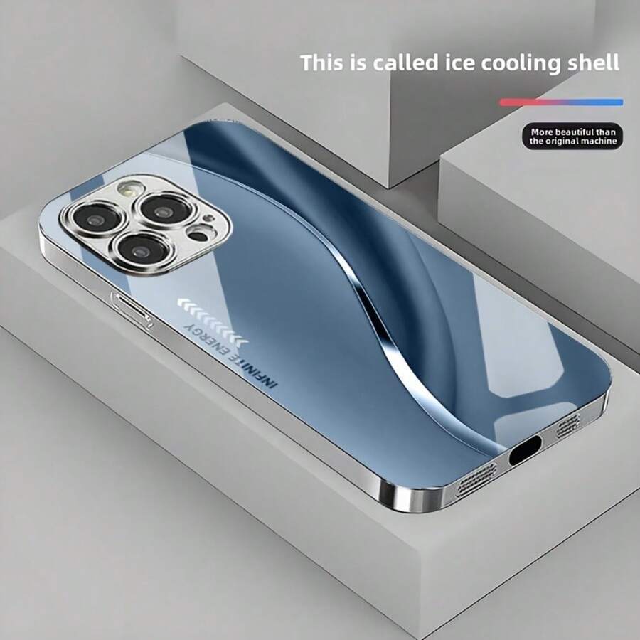 For IPhone 11,12,13,14,15,16 Plus Pro Promax  Galaxy S20 S21 S22 S23 S24 S25 FE Plus Ultra A05 A06 A14 A15 A16 A24 A25 A26 A34 A35 A36 A54 A55 A56 Silver Plated Glass Phone Case, High-End And Fashionable, Higher Quality DDYBLK - 藍色 - 查看 1
