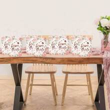 5 piezas Bolsas de papel con estampado de letra floral con papel de aluminio como regalo de boda