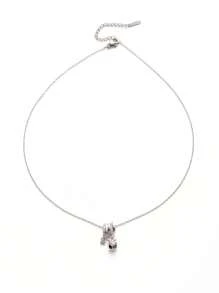 1pc Fashion Versatile High-End Apple Zirconia Pendant Necklace, Suitable For Men And Women For Daily Commuting, Travel, And Vacation