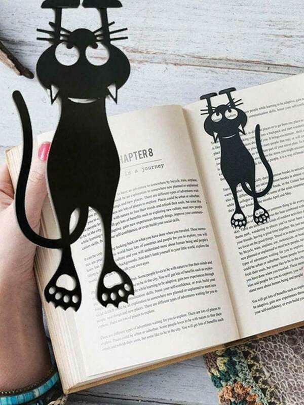 Black Cat Acrylic Bookmark, Creative Hollow Bookmark, Hanging Book Bookmark With Cat Design, School Supplies,Back To School