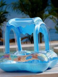 1pc, 23.62 Inches, PVC Material. Blue Free Swimming Baby Sunshade Inflatable Baby Swimming Float.