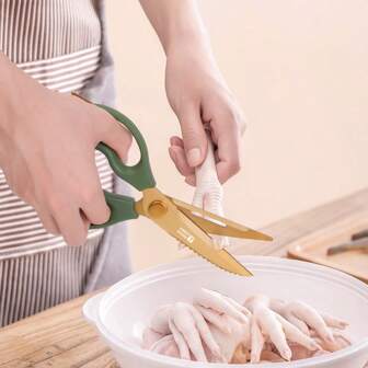 Multifunctionele keukenschaar - Ergonomische handgrepen, antislip ontwerp, roestvrijstalen messen, geschikt voor keuken, dineren, snijden van vlees, groenten, salades, naaien, kantoor, Thanksgiving, Moederdag. Praktisch cadeau voor haar.