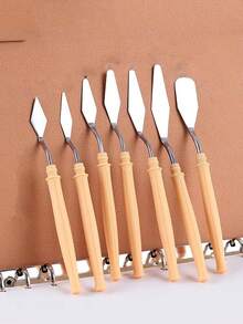 3-Piece Set Oil Painting, Watercolor And Acrylic Paint Palette Knife Set, Includes Mixing Knife, Scraper, Spatula, Scraper, Suitable For Back To School And Learning Supplies - Multicolor - View 2